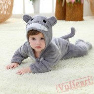 Gray Soft And Lovely Flannel Gray Baby Onesie Costumes / Clothes 