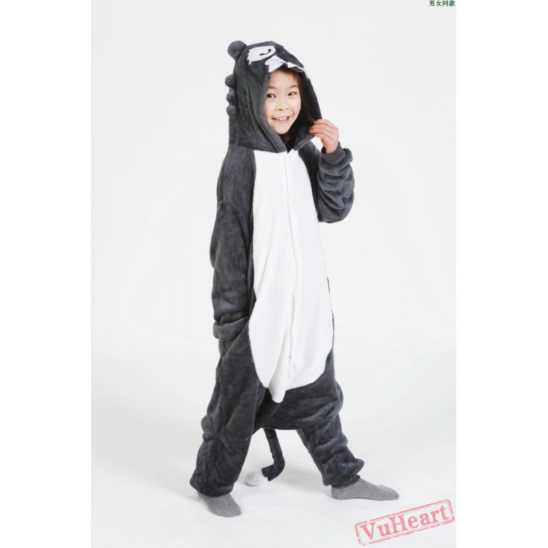 Boys & Girls Grey Wolf Kigurumi Onesies Pajamas Costumes Winter