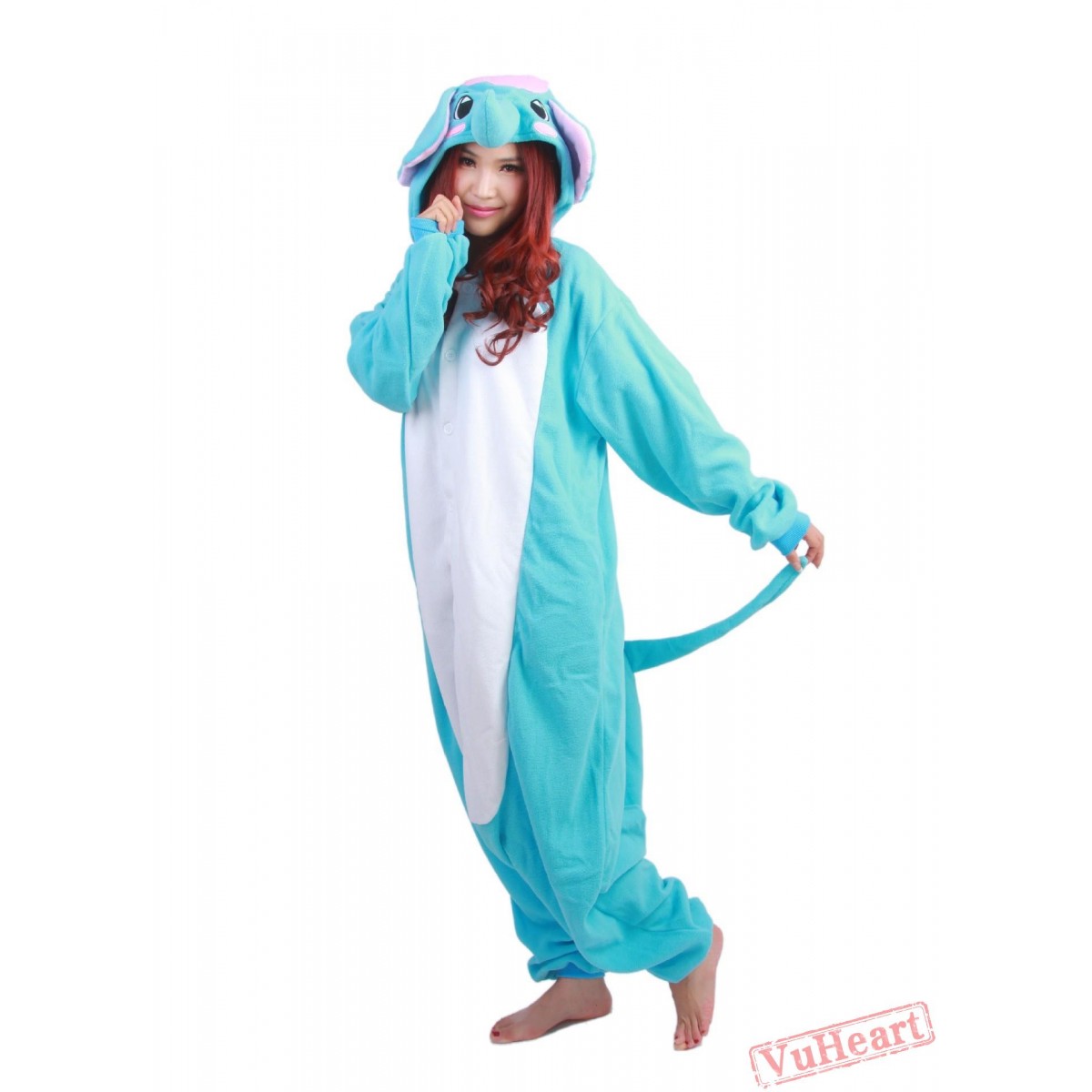 Women & Men Blue Elephant Kigurumi Onesies Pajamas Costumes