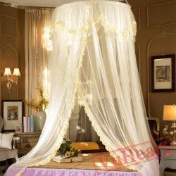 Elegant Hanging Yellow Mosquito Net for Double Bed