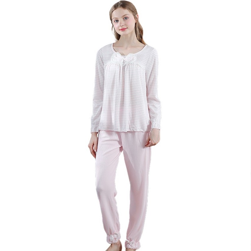Cute Women Princess Bowknot Pajamas Set Pink Pajamas
